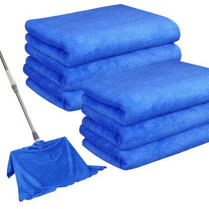 6 Pack Microfiber Cleaning Cloths Extra Large 30" x 20",XL Rags Washable Reusable Streak Free Lint Free Towels for Floor Mop,Glass,Windows,Kitchen,Bathroom,Office & Car Cleaning(Blue)