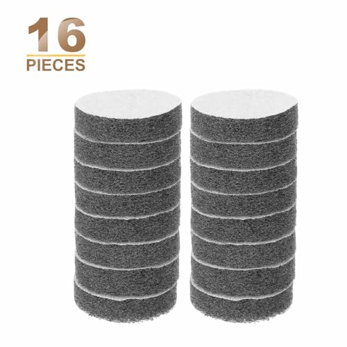 HARFINGTON 16pcs Scrubber Scouring Pads 1200 Grits 2 Inch Drill Power Brush Hoop and Loop Surface Conditioning Disc Drill Scuffing Disc Scrub Pads for Home Kitchen Cleaning, Light Gray - color: Light Gray, size: 1200 Grits