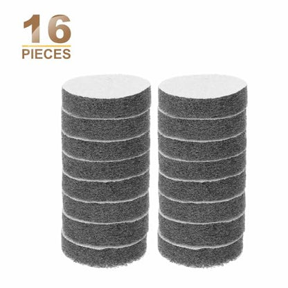 HARFINGTON 16pcs Scrubber Scouring Pads 1200 Grits 2 Inch Drill Power Brush Hoop and Loop Surface Conditioning Disc Drill Scuffing Disc Scrub Pads for Home Kitchen Cleaning, Light Gray - color: Light Gray, size: 1200 Grits