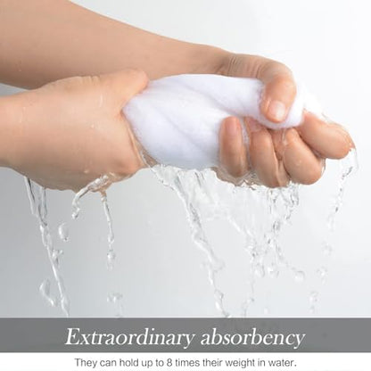SINLAND Microfiber Facial Cloths Fast Drying Washcloth 12inch x 12inch Absorbent Face Wash Cloth Soft Makeup Remover Cloths - color: Whitex12, size: 12x12 Inch