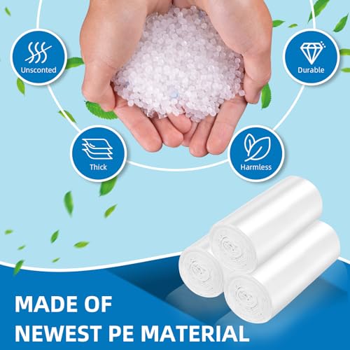 8 Gallon White-Trash-Bags Unscented Tall Kitchen - Large Plastic Garbage Bag With Handles 60Counts Recycling Office Car Medium Waste Basket Can Liner Thick Strong Acqkunlo - color: 8 gal white 60