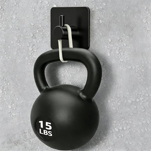 Fotosnow Black Adhesive Towel Hooks Heavy Duty Stick on Wall Hooks Shower Hooks for Bathroom Kitchen Door-4 Packs - color: Black