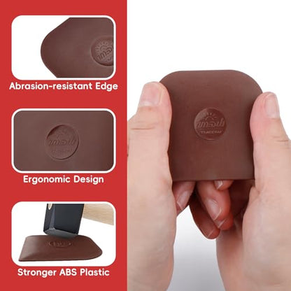 Pan Scraper, 10 Pcs Pot Scraper, Pan Scraper Plastic, Multifunctional Scraper Tool for Kitchen, Non-Slip, Food Safe, High Heat Resistant - color: Brown, size: 10 Pcs