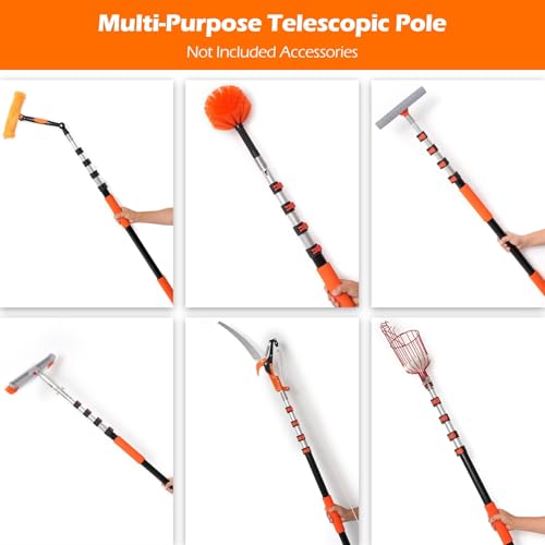 AgiiMan 18FT Reach Telescoping Pole - 3 to 12FT Extension Pole, Portable Aluminum Telescoping Rod with Easy Flip Lock, Paint Roller Extension Poles, Window Cleaning - size: 3FT-12FT