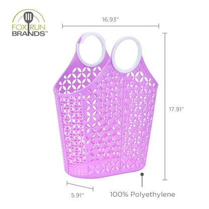 Fox Run Purple Cleaning Caddy, Laundry and Produce Basket with Built-In Handles, 6" x 14" x 18" - color: Purple