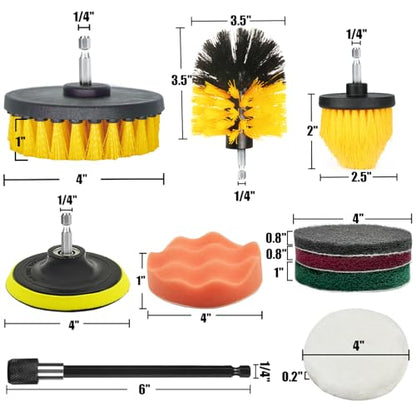 10Pcs Drill Brush Attachment Set, Drill Scrubber Brush Kit Include Scrub Pads, Drill Cleaning Brush Attachment Set for Bathroom, Tub, Tile,Floor, Grout, Boat - style: 10pcs