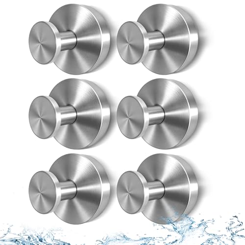 2026 Heavy Duty Suction Cup Hooks for Shower, Vacuum Lock No Drill Stainless Steel Bathroom Hooks for Shower Glass Door Tile & Windows, 6 Pack - color: Silver, size: 6 Pack