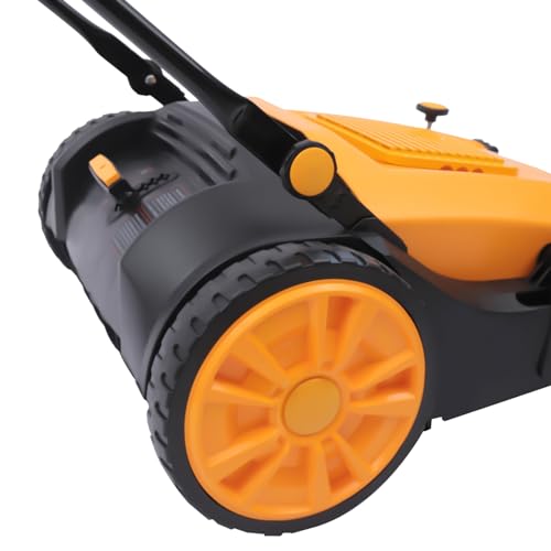 41.34 Inch Wide Outdoor Hand Push Floor Sweeper,55L/14.53 Gal Adjustable Handle Nylon Brush Push Power Sweeper,Easy to Push Floor Sweepers,Push Lawn Sweepers with 5 Gears