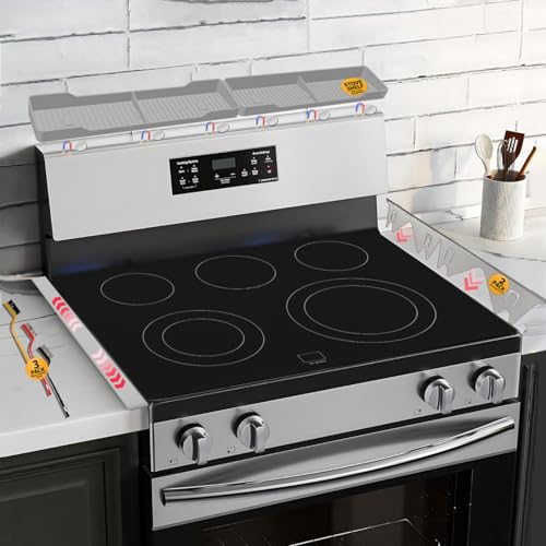 Stainless Steel Stove Gap Covers Set with Magnetic Stove Shelf,Brushes | 2-in-1 kitchen solution with adjustable gap covers and magnetic stove shelf,Brushes for organization & cleaner cooking space - color: Silver/Gray