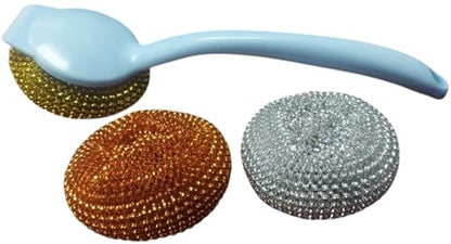 Three Piece Kitchen Scrubber Set (Blue) - color: Blue