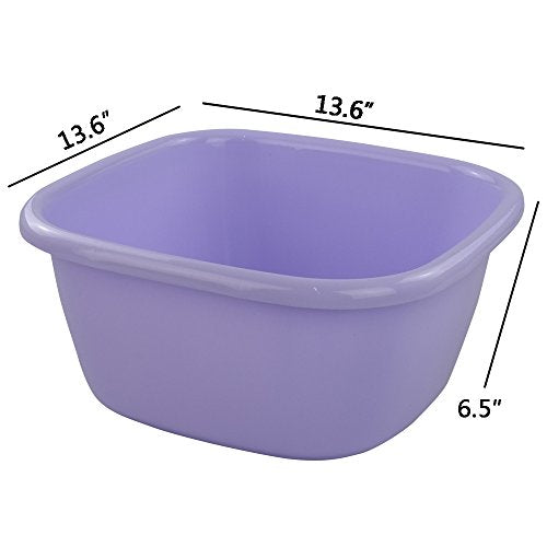 Jekiyo 16 Qt Purple Wash Basin, Large Plastic Tubs, 2-Pack