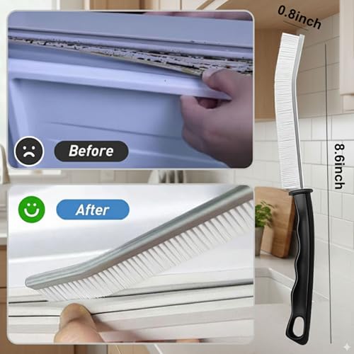 Crevice Cleaning Brushes for Deep Cleaning 5 Pack, Narrow Grout and Gap Scrub Brush Set for Shower, Tile, Sink, Kitchen, Toilet, Bathroom, Household Small Space Cleaning Tool White