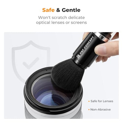 K&F Concept 6-in-1 Keyboard Cleaning Brush Kit for Camera, Lens, PC Monitor - color: Black
