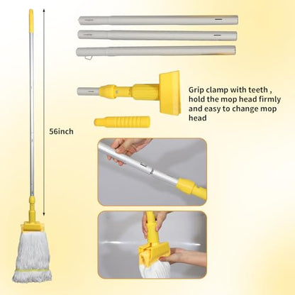 Midoneat Mop Bucket with Wringer, 22 Qt (5.5 Gallon), Handle, Wheels,Floor Cleaning, 16.5" L x 10.6" W x 26.4" H, Yellow,Add One Cotton Mop - size: 22