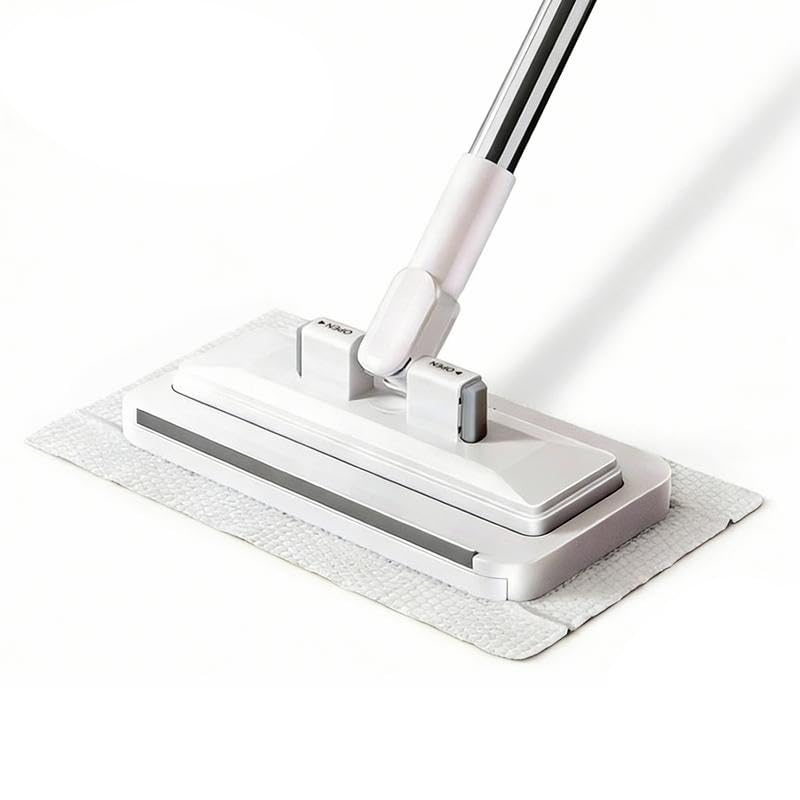 Disposable Mop, Hands-Free Floor Mop with Clamp, Dry Wet Use Dust Mop for Hardwood & Tile