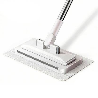 Disposable Mop, Hands-Free Floor Mop with Clamp, Dry Wet Use Dust Mop for Hardwood & Tile