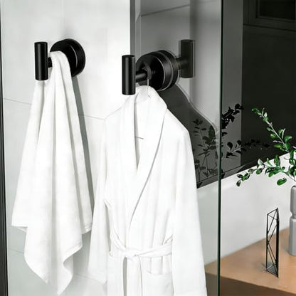 Black Suction Cup Hooks Towel Shower Home No Loofah Wall Drill So Storage Wash Cloth Strong Holder for Shower Bathroom Window Wreath, 4 Pack - color: Black