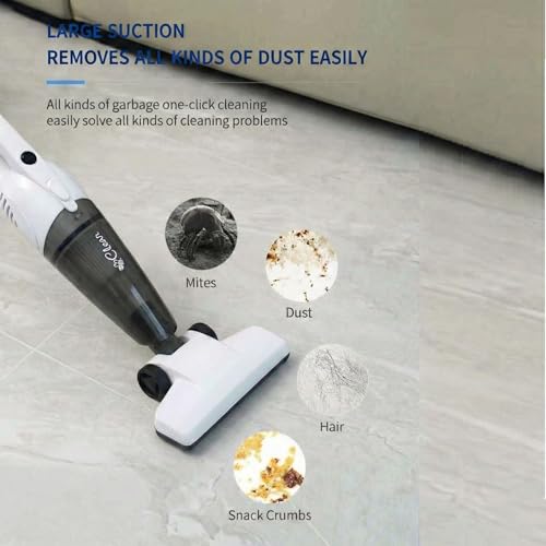 Stick Vacuum Cleaner 600W, Corded Bagless Upright Vacuum for Carpet, Hardwood, Tile Floors, Lightweight with Crevice Tool, Picks Up Pet Hair, Human Hair, Great for Home, Dorm, Small Spaces
