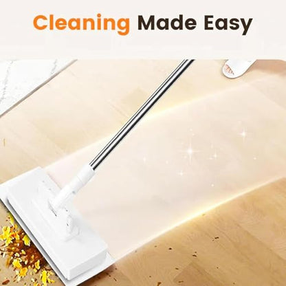 Mini Mop Zero Touch Mini Mop, Disposable Clip Mopstick W/8 Reusable Cloths, Wet&Dry for Floors, 40inch Locking Handle for Gaps & Multi-Surface
