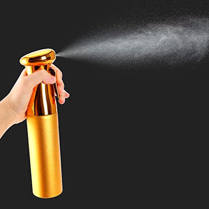 Salon Style Hair Spray Misting Bottle, Fine Mist Continuous Spray Bottle，10 Oz Shiny Aerosol Free Water Mister for hairstyling,Cleaning Solutions Dispensing (Gold)
