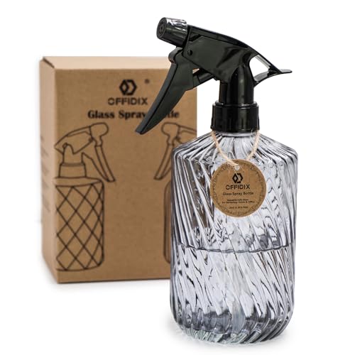 OFFIDIX Fine Mist Plant Mister,Handheld Pressure Glass Spray Bottles,0.45L/15.22oz Watering Can with Adjustable Nozzle for Outdoor Indoor Gardening and Cleaning Work(Diagonal Gray) - color: Diagonal Gray