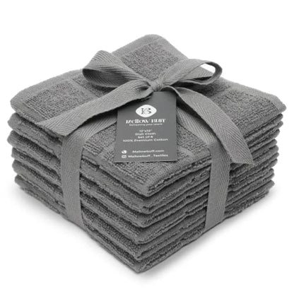 100% Cotton Terry Dish Cloth & Dish Towel, 6 Pack, Super Soft and Absorbent Kitchen Towels, Perfect for Kitchen Cleaning and Dish Washing (Grey 6 Pack) - color: Grey 6 Pack