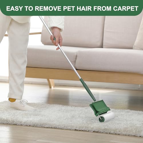 Fedicelly Large Lint Rollers Pet Hair Extra Sticky Floor, Cat Dog Hair Remover Laundry Clothes Carpet Furniture,6.3 inches Wider with 320 Sheets Giant Lint Remover Brush for Couch with Long Handle - size: 1 Roller (Extendable Handle)/320 Sheets