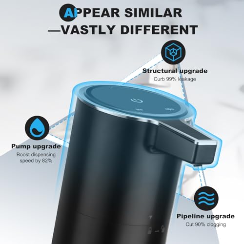 2 Pack Automatic Soap Dispenser: 13.52oz/400ml Wall Touchless Liquid - 4-Level Adjustable Modern Electric Hand Soap Dispenser - Kitchen Bathroom Kids Family Black - color: 2 Pack Black Liquid