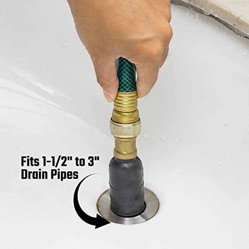 DURATECH Drain Bladder, Medium Drain Cleaning Bladder, Fits 1-1/2" to 3" Drain Pipes, Unclogs Stubborn Blockages in Kitchen Sinks, bathtubs, Showers, and Main drains - style: Medium