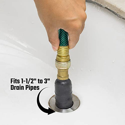 DURATECH Drain Bladder, Medium Drain Cleaning Bladder, Fits 1-1/2" to 3" Drain Pipes, Unclogs Stubborn Blockages in Kitchen Sinks, bathtubs, Showers, and Main drains - style: Medium