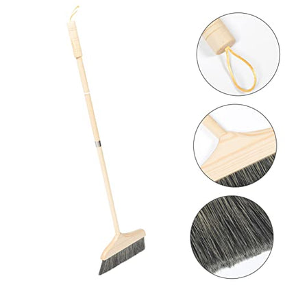 GARVALON Indoor Broom for Hardwood Floors Soft Bristle Floor Sweeper Manual Carpet Brush Dust Broom
