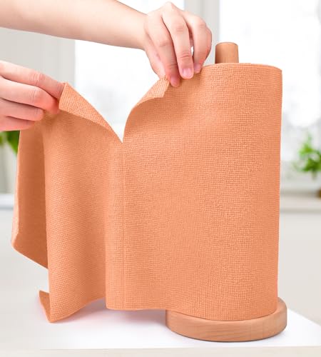 KitchLife Microfiber Cleaning Cloth Roll - Tear-Away Reusable Microfiber Paper Towels, Lint-Free, Washable, 20 Sheets for Kitchen, Car, Dishes, and Sensitive Surfaces (Coral) - color: Coral
