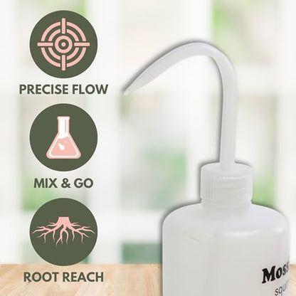 Mossify Squirtr Bottle 480ml – Clear Squirt Water Bottle for Plants, Tattoo, Hair & Labs – Easy Squeeze Plant Waterer with Long Nozzle – Refillable Seedling Watering Can, Wash Bottle - Clear - color: Clear