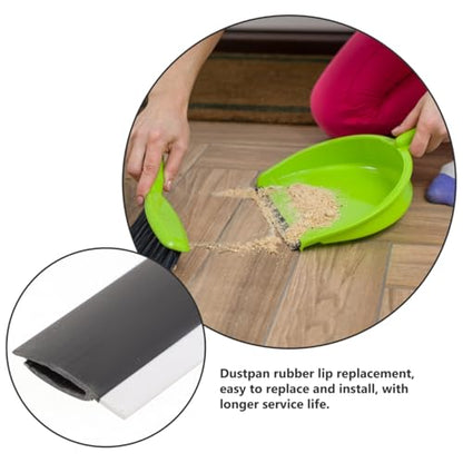 Angoily 4pcs Rubber Strip Replacement for Dustpan Dust Pan Edge Refill Inlet Pressing Strips, Dustpan Lip Replacement, Silicone Garbage Shovel Edge Protectors Rubber Lip Edge (Pack of 2) - size: 26X2.3CM (Pack of 2)