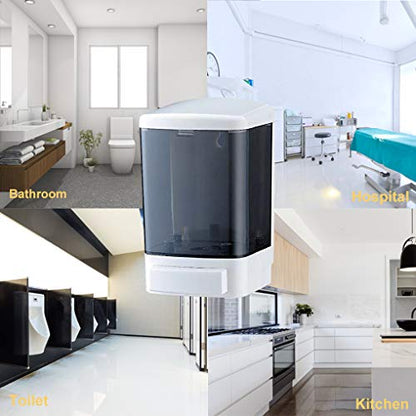 Evhome Manual Soap Dispenser Kitchen Bathroom Wall Mounted Commercial Soap Dispenser for Liquid Containers Shampoo Gel Chamber Plastic - (33.8 oz) 1000ml
