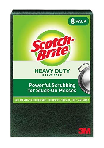 Scotch-Brite Heavy Duty Large Scour 8 Pads, Scouring Pads for Kitchen and Dish Cleaning, (Pack of 4) - size: 8 Pads (Pack of 4), style: Large