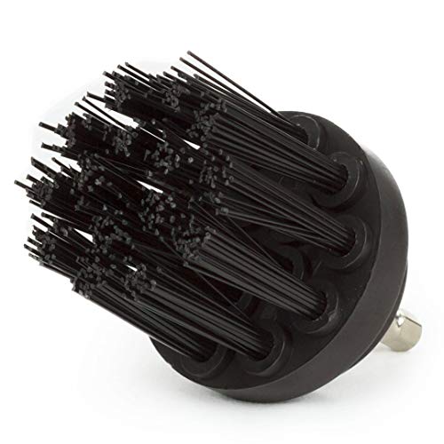 2in Long Black Ultra Stiff BBQ Grill Brush - Nylon Bristle Electric Spin Scrubber Drill Set - Spin Brush Rust Remover - BBQ Accessories - Essential Cleaning Supplies for Safe & Efficient Scrubbing - color: Black