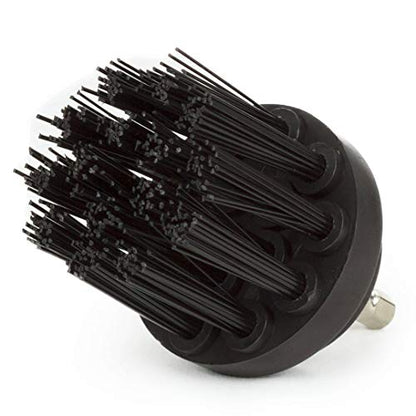 2in Long Black Ultra Stiff BBQ Grill Brush - Nylon Bristle Electric Spin Scrubber Drill Set - Spin Brush Rust Remover - BBQ Accessories - Essential Cleaning Supplies for Safe & Efficient Scrubbing - color: Black