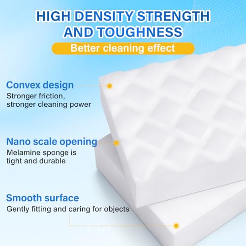 Magic Sponges Cleaning Eraser,180 Pack 2X Density Stronger Melamine Sponge Foam Pads, Multi-Functional Household Cleaner Dish Sponge, Cleaning Supplies for Kitchen, Bathroom, Floor, Sink,Wall Cleaner - size: 180