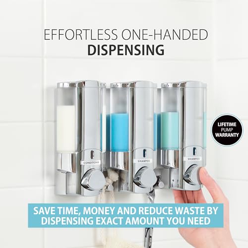 Better Living Products 76345 AVIVA Three Chamber Dispenser, Chrome - color: Chrome, size: 3-Chamber