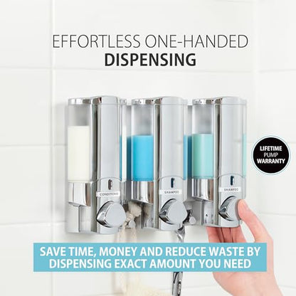 Better Living Products 76345 AVIVA Three Chamber Dispenser, Chrome - color: Chrome, size: 3-Chamber