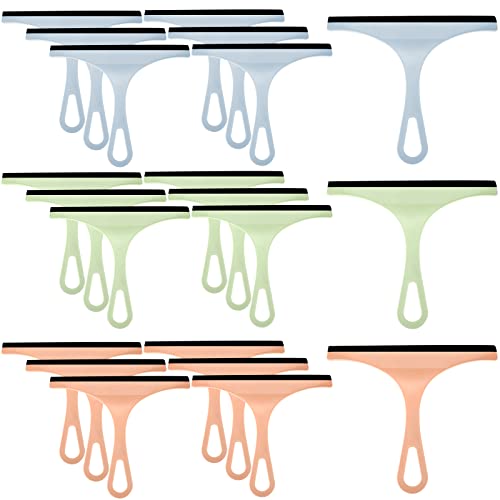 Yinder 21 Pcs Small Squeegee for Shower Glass Door 8.7" Silicone Shower Glass Window Cleaner Bathroom Squeegee for Car Windshield Window Mirror Art Class Group Craft(Colorful) - color: Colorful