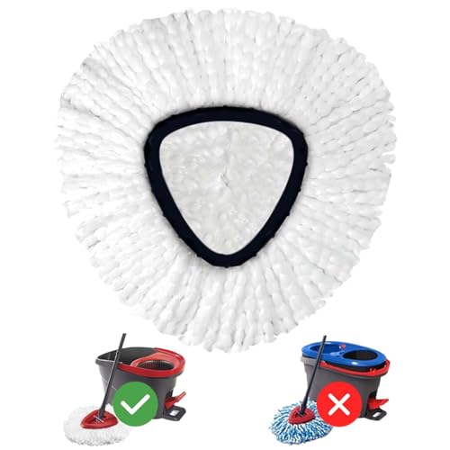 1-Pack Spin Mop Heads Replacements Compatible with O-Ceda EasyWrin 1-Tank System, Microfiber Refills, Deep Cleaning Mop Replace Head, Machine Washable Easy-to-Replace, White - color: 1pcs Easywring Refills White