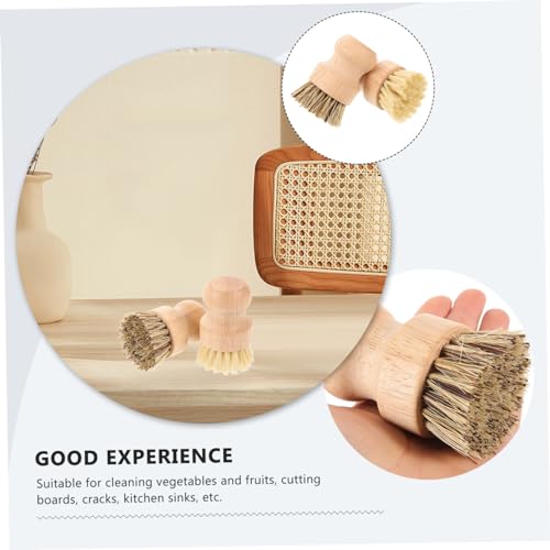 2pcs Palm Brush for Dishes Pots Sturdy Scrub Brush Odorless Bristles Multipurpose Kitchen Cleaning