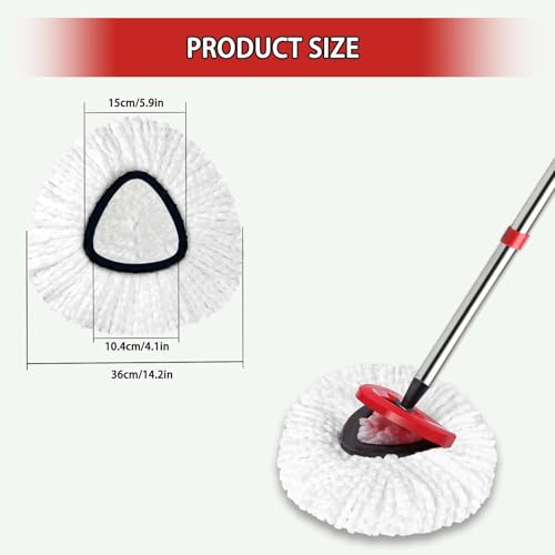 6-Pack Spin Mop Heads Replacements Compatible with O-Ceda EasyWrin 1-Tank System, Microfiber Refills, Deep Cleaning Mop Replace Head, Machine Washable Easy-to-Replace, White - color: 6pcs Easywring Refills White