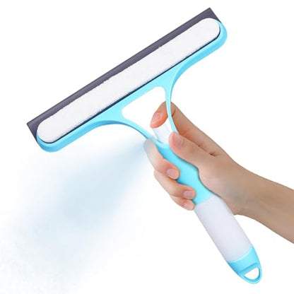 3 in 1 Window Cleaning Scraper, Window Squeegee with Sprayer, Window Cleaning Scraper for Windows, Walls, Car Windshields, Bathrooms, Kitchens, All-Purpose Window Cleaner Tool (Blue) - color: Std-blue
