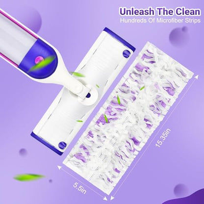 Pure Realm 32 Count Disposable Power mop Refills for Swiffer Power Mop Multi-Surface and PowerMop Wood , Unscented Powermop Clean Replacement Mopping Pad - color: Purple 32 Mop Pads