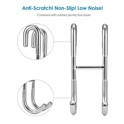 Simtive 12-Inch Shower Squeegee (Includes 1 Shower Door Hook and 1 Adhesive Hook), Shower Door Hooks (2-Pack), Both Silver, 2 Item Bundle