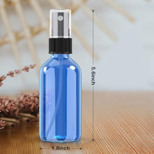 Wedama 4 oz Mini Glass Spray Bottles, Empty Small Spray Bottles with Funnel Dropper, Fine Mist for Hair, Travel, Plants, Cleaning Solutions and Skin Care (4 Pack Sky Blue) - color: Sky Blue, size: 4 Ounce (Pack of 4)