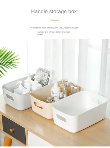 Plastic Storage Bins and Baskets for Efficient Home Classroom Organization Plastic Storage Container Under Bed,Under Sink Bathroom Organizer (Medium white) - style: Medium white